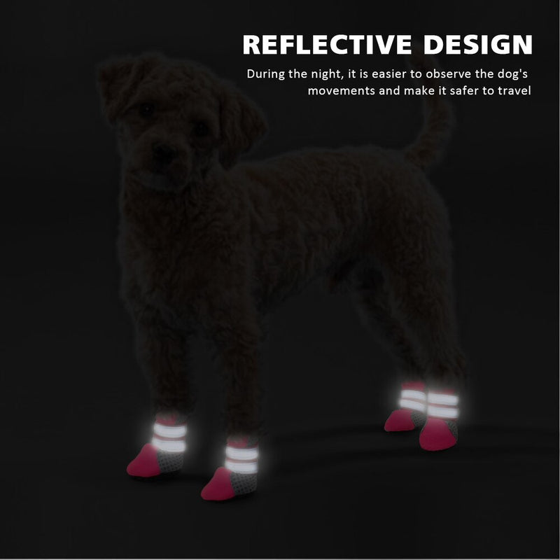 4 pcs Small Dog Shoes Puppy Boots Reflective Anti Slip Cats Pet Shoes Socks Sneaker Paw Protector For Chihuahua Yorkshire