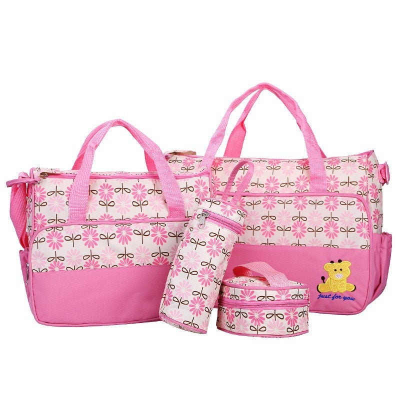 MOTOHOOD 39 * 28,5 * 17 CM 5 stücke Baby Wickeltasche Anzüge Für Mama Baby Flaschenhalter Mutter Mama Kinderwagen Mutterschaft Wickeltaschen Sets