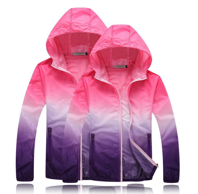 Hombres Mujeres Niños Adolescentes Verano Ultra-Delgado Ultraligero Camping Chaqueta Anti-UV Secado rápido Piel Abrigo Deportes Cazadora Logotipo personalizado