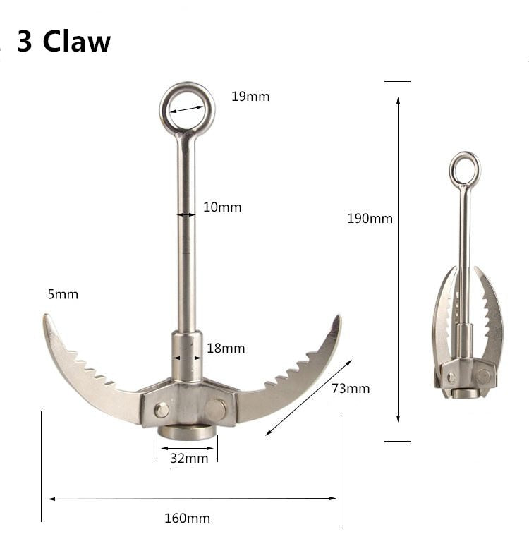 Outdoor Climbing Survival Faltbarer Kletterhaken Greifhaken Kletterklaue Karabiner Werkzeug