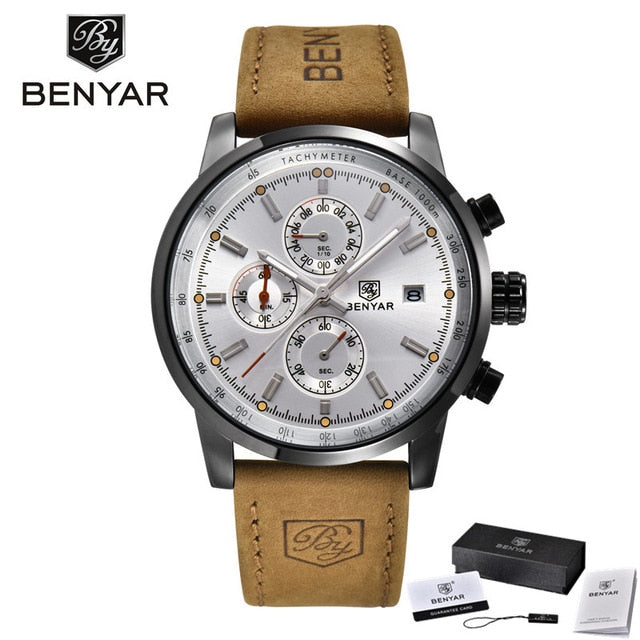 2021 New BENYAR Top Brand Luxury Mens Watch Quartz Clock Waterproof Automatic Chronograph Men Military Watch relogios masculinos