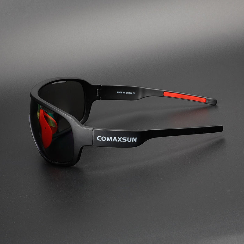COMAXSUN Polarisierte Fahrradbrille Fahrradreitschutzbrille Fahren Angeln Outdoor Sport Sonnenbrille UV 400 3 Linsen