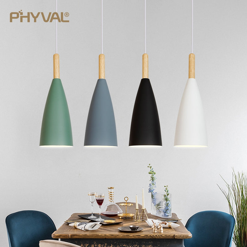 Modern Pendant Lamp Nordic Pendant Light for Dinning Room Restaurant Bedroom LED Hanging Lamp E27 Aluminum LED Night Lighting