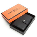 CONTACT'S Genuine Leather RFID Vintage Wallet Men With Coin Pocket Short Wallets Small Zipper Walet With Card Holders Man Purse