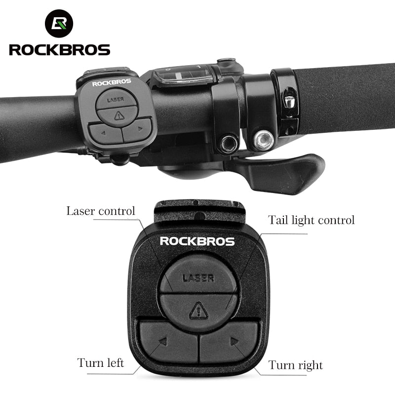 ROCKBROS bicicleta luz trasera USB recargable inalámbrico impermeable MTB seguridad inteligente Control remoto señal de giro lámpara de luz de bicicleta