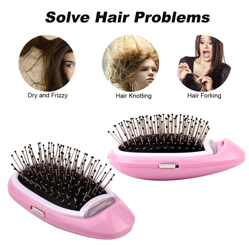 Anti-Frizz-Bürste Magic Electric Ionic Hair Brush Head Massage Scalp Comb Anti Static Smooth Portable Negativ-Ionen-Haarstyler