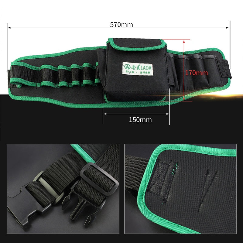 LAOA Waterproof Electrician Bag Double Layers Tool Bags Storage tools kit Waist Bag Pocket for Professional Electricians