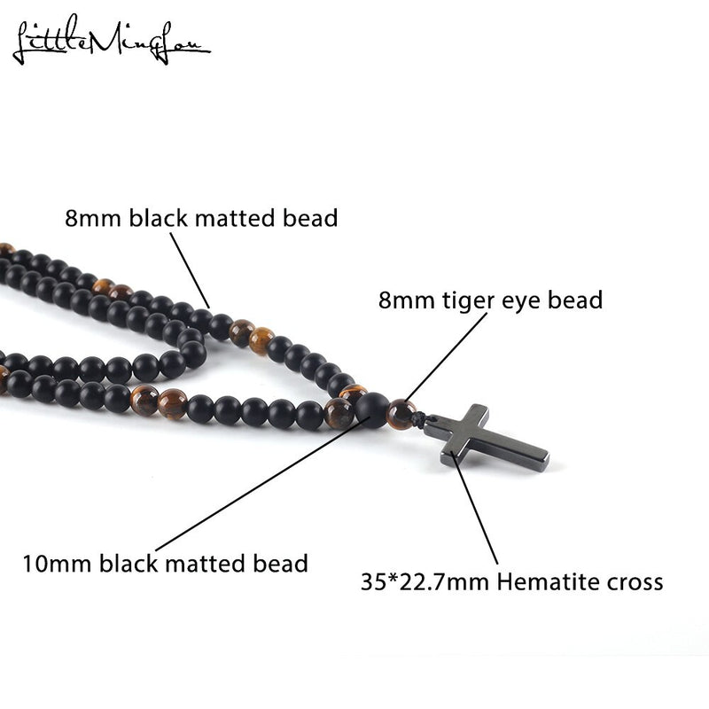 2019 Luxury Tiger eye natural stone Beads Long Necklace Men&