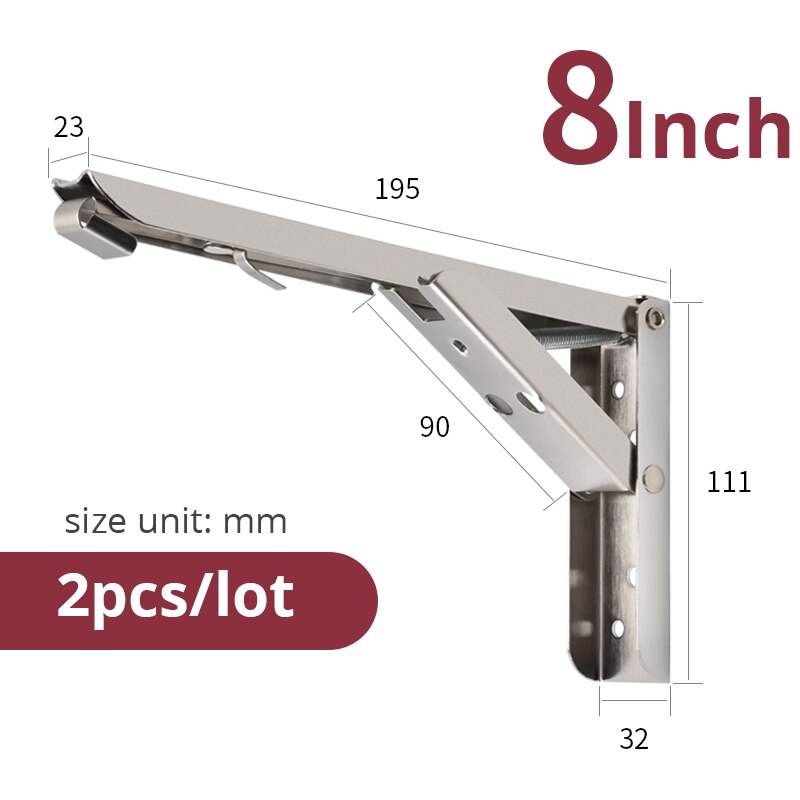 KAK, 2 uds., soporte triangular plegable, soporte de estante de acero inoxidable, soporte de estante ajustable, soporte de estante de mesa de banco montado en la pared, Hardware