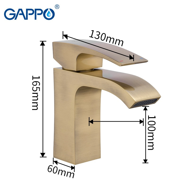 Gappo Black Faucet mixer bathroom torneiras Waterfall Basin Faucets bathroom cold hot water brass mixers single handle faucet