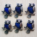 Fashion Vintage copper Plated Owl cute natural tiger eye stone onyx opal pendants for jewelry making wholesale 12pcs/lot free
