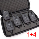 1+4 Carp Fishing Alarm Set Sounds and LED Alarming Wireless Fishing Bite Indicator Electronic with Snag Ear Bar B1228