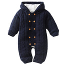 IYEAL Thick Warm Infant Baby Rompers Winter Clothes Newborn Baby Boy Girl Knitted Sweater Jumpsuit Hooded Kid Toddler Outerwear