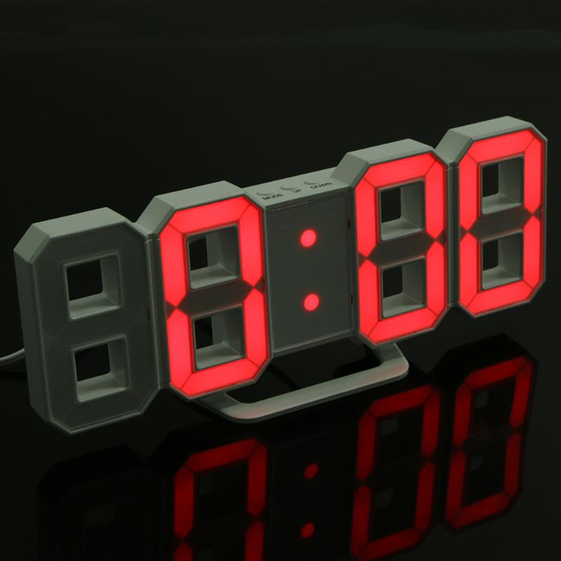 Digital Electronic Desktop Clock LED Clock 12/24 Hours Display Alarm Clock and Snooze 8888 Display Blue Green Red White