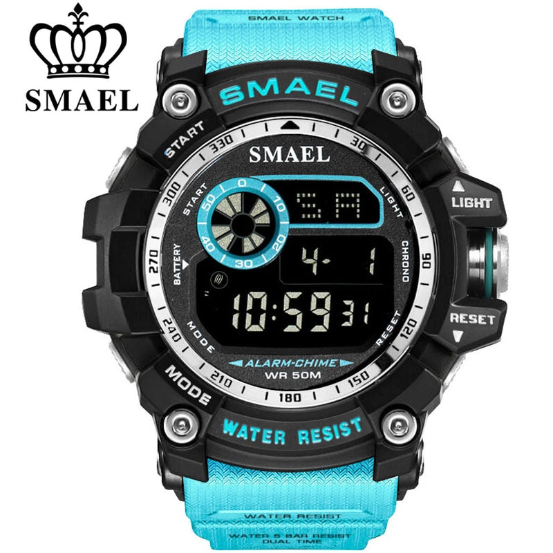 Relojes digitales militares SMAEL para hombre, reloj resistente al agua con alarma, reloj de pulsera deportivo con luz trasera LED, reloj de cuenta atrás cronógrafo para hombre 8010