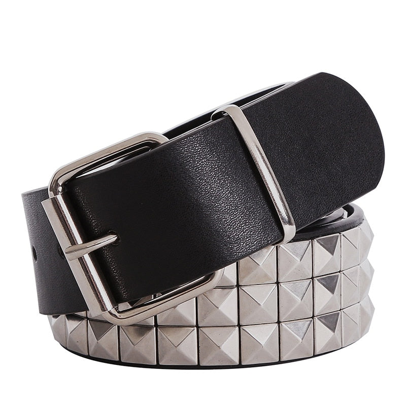 Shiny Pyramid Fashion Rivet Belt Men&amp;Women&