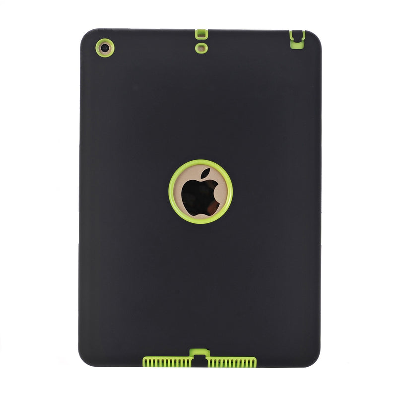 Fundas para iPad 9,7 "2017 2018 (A1822/A1893), silicona de goma suave de 3 capas a prueba de golpes de alto impacto + carcasa protectora de PC dura