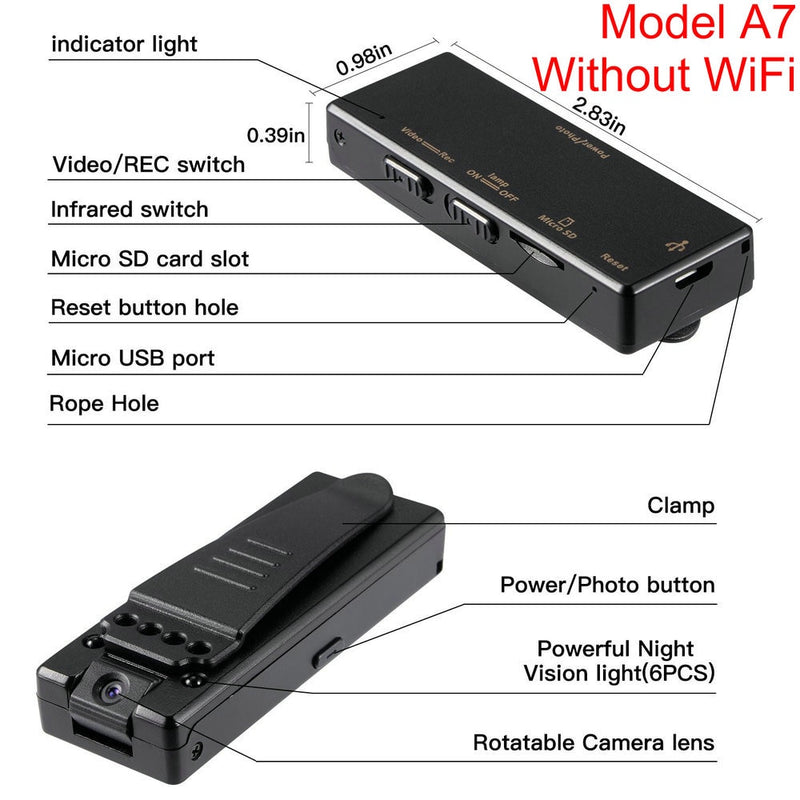 Mini cámara WiFi HD 1080P Sensor de visión nocturna videocámara movimiento DVR Micro cámara deportiva DV Video inalámbrico pequeña cámara Clip cam