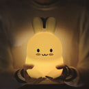 Rabbit LED Night Light Touch Sensor Remote Control 9 Colors Dimmable Timer Rechargeable Silicone Bunny Lamp for Kids Baby Gift