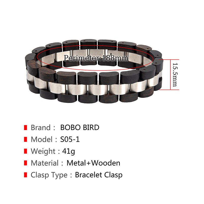 Bobo Bird, pulsera de madera para hombres, joyería para mujeres, pulsera de acero inoxidable 2020, pulseras hechas a mano para parejas, regalo para amantes de los hombres