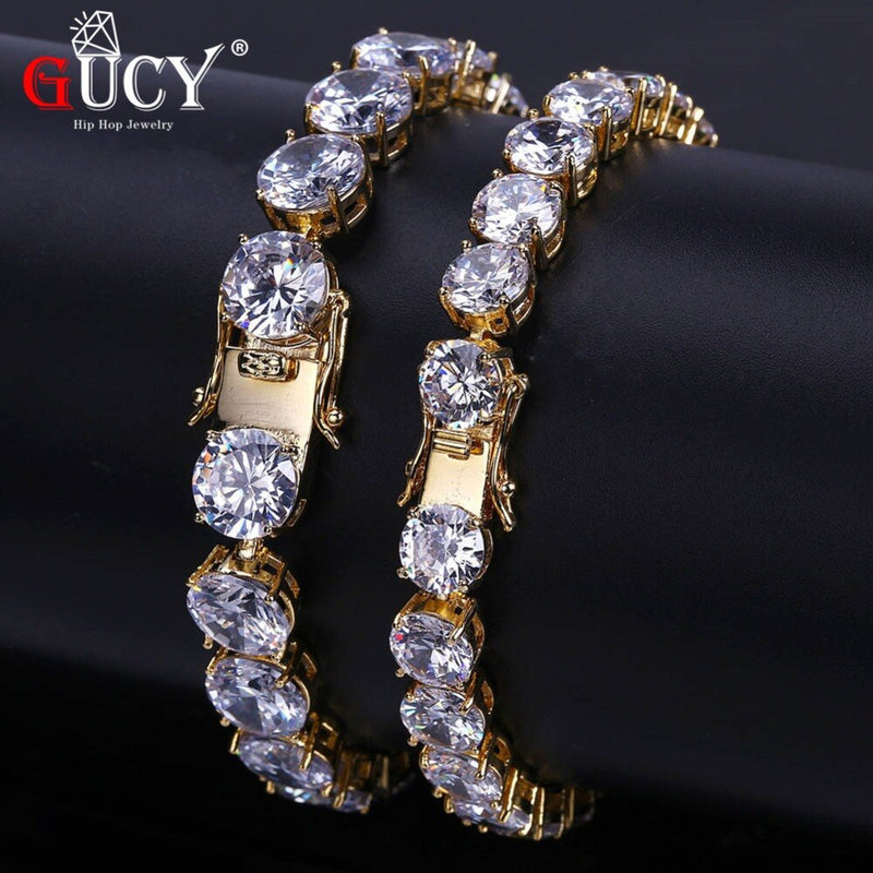 GUCY 3mm 4mm 5mm 6mm Mens AAA Cubic Zirconia tenis cadena pulsera Hip Hop joyería Iced Out 1 fila CZ regalo de cumpleaños