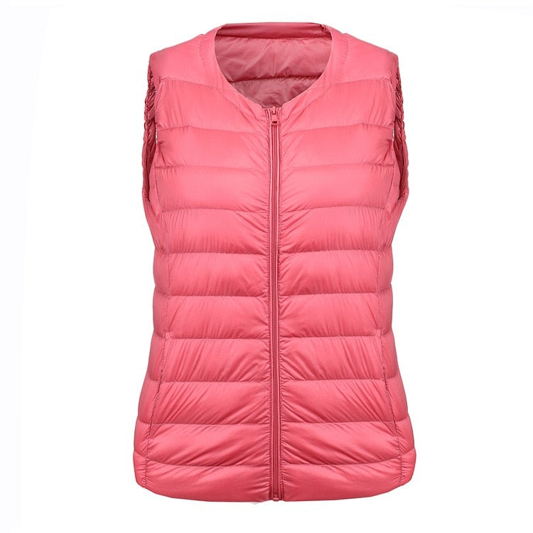 NewBang marca 6XL 7XL chaleco de gran tamaño para mujer chaleco cálido ultraligero para mujer portátil sin mangas forro cálido de invierno