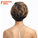 Short Wavy Wig Synthetic Hair Wigs Ombre 10 Inch Bob Wigs For Black Women Ombre Blonde Heat Resistant Cosplay Wigs Free Shipping