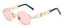 Kachawoo Metal Round Steampunk Sunglasses Men Retro Vintage Gothic Steam Punk Sun Glasses For Women Summer 2018