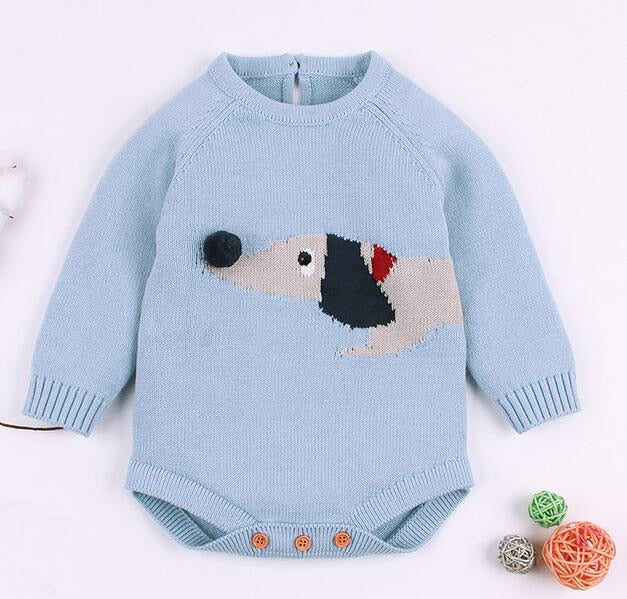 Baby Boy Girl Autumn Winter Clothes Long Sleeve Solid Color Knitted Warm Romper Jumpsuit Newborn Clothes