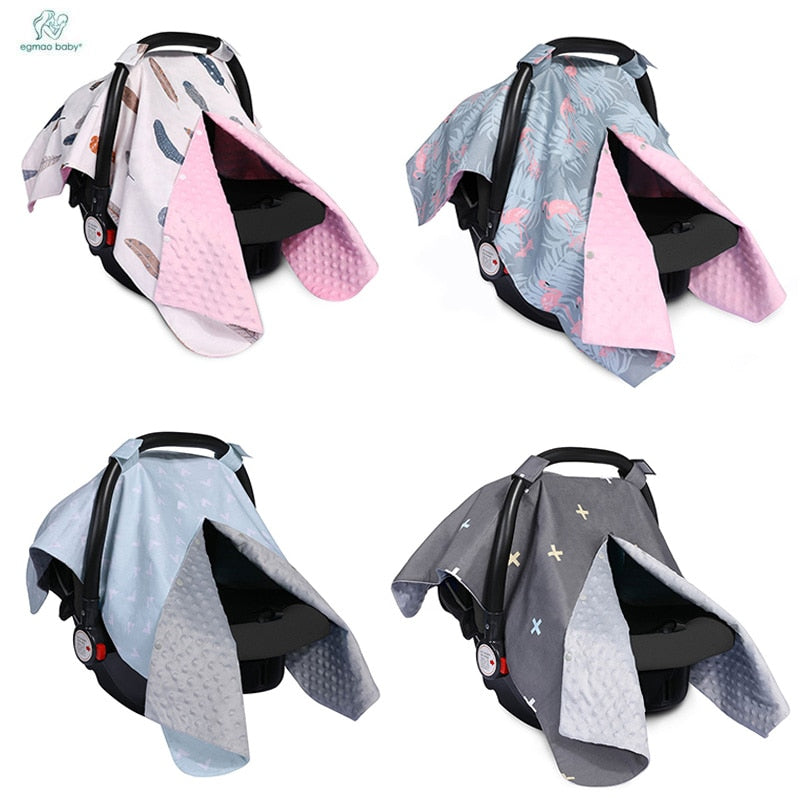 Fashion Baby Car Seat Blanket Cover  Bow Newborn Baby Girls Soft Safety Car Seat Canopy Nursing Cover Multi-use Blanket Cover