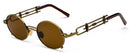 Kachawoo Metal Round Steampunk Sunglasses Men Retro Vintage Gothic Steam Punk Sun Glasses For Women Summer 2018