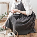 Pink Gray Cotton Apron Home Kitchen Cooking Baking Painting Craft Work Wear Cafe Barista Restaurant Waitress Florist Uniform B2
