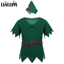 Kids Boys Dress Up Costumes T-shirt with Hat Belt Halloween Chirstmas Cosplay Party Boy for Fancy Carnival Role Play Clothing