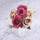 6 Heads White Rose Artificial Flowers Silk High Quality for Wedding Decoration Winter Fake Big Flowers Red for Home Decor Autumn
