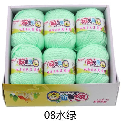 6balls/lot 73 Colors Milk Cotton Yarn Baby Wool Yarn DIY Knitting Children Sweater Hat Hand Knitted Yarn Knit Blanket Crochet