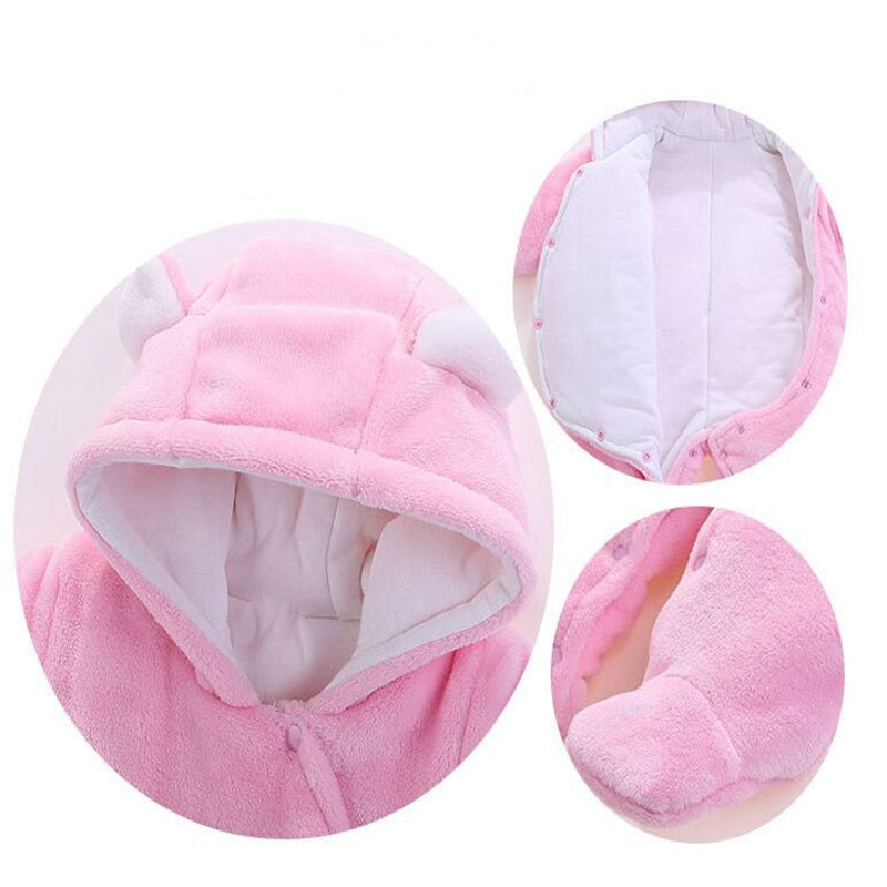 Newborn Baby Girl Clothes 0-3 months Winter Thick Warm Baby Footies Cotton Infant Kid&