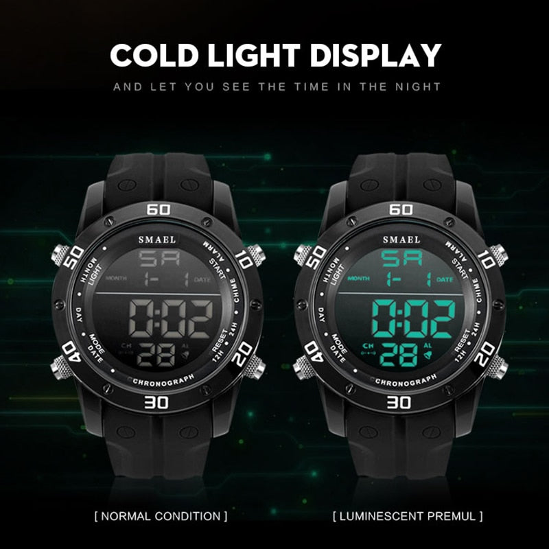 Fashion Watches Men Orange Casual Digital Watches Sports LED Clock Male Automatic Date Watch 1145 Men&