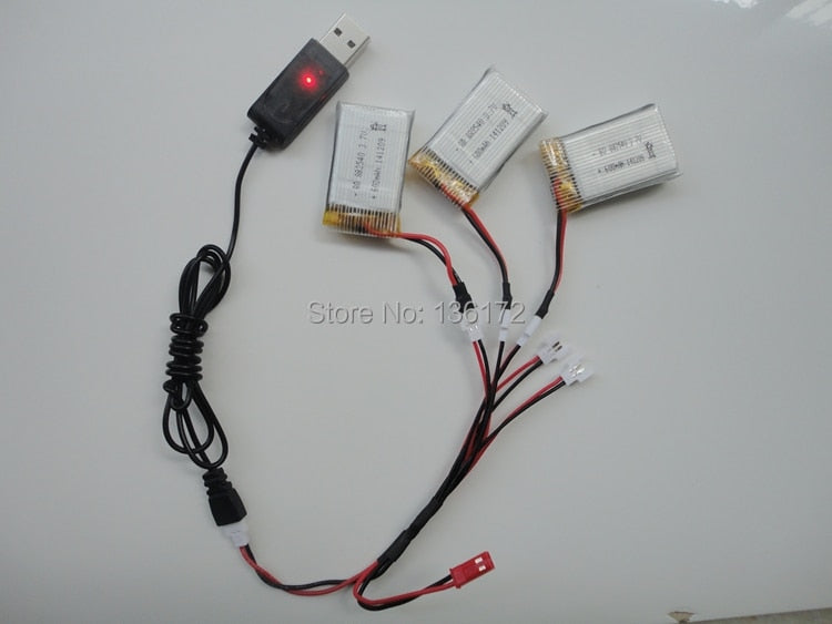 3.7v 650mah 20c battery+USB cable charger for drone  X5C X5 X5SC X5SW X5C-1 2.4G rc quadcopter parts Li-po battery