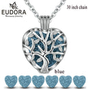 Eudora 20mm Lava Necklace Pendant Heart Volcanic Stone Tree of life Cage Pendant Necklace For DIY Essential Oil Perfume KFC10N20