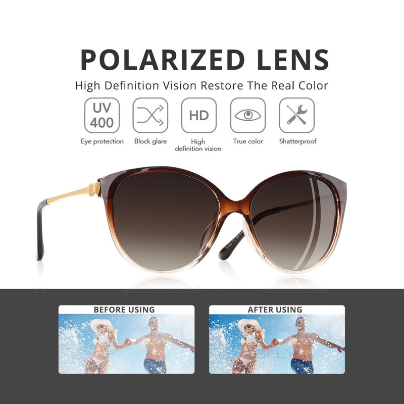 AOFLY BRAND DESIGN 2023 Trending Women Polarized CATEYE Sunglasses Ladies Sun glasses Driving Travel Eyewear Love Temple UV400