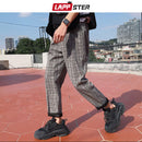 LAPPSTER Streetwear Yellow Plaid Pants Men Joggers 2021 Man Casual Straight Harem Pants Men Korean Hip Hop Track Pants Plus Size
