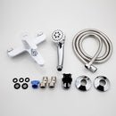 FRAP Bathtub Faucets multi-color bathroom shower brass chrome wall mounted bath shower mixer tap shower head set black white red