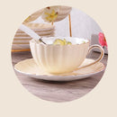 1-6PCS Pink Romantic Pumpkin Coffee Cup Set Kitchen Accessories Bone China Ceramics Tea Cup Organizer English Afternoon Red Tea