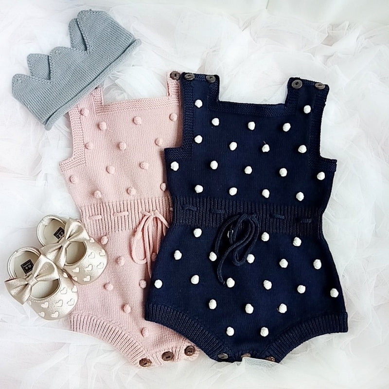 Knitted Baby Clothes 2019 Newborn Baby Rompers Handmade Pompom Baby Girl Romper 100% Cotton Infant Baby Boys Jumpsuit Overalls