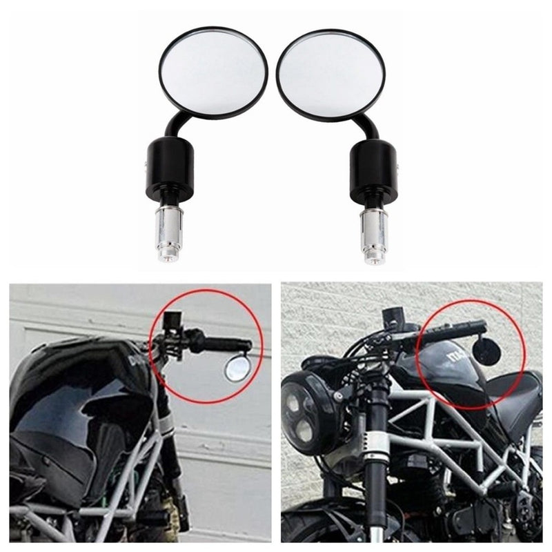 Motorcycle Universal CNC Aluminum Rear View 3&quot; Handle Bar End 7/8&quot; Mirrors For Kawasaki Yamaha Honda Suzuki Motorcycle Chopper