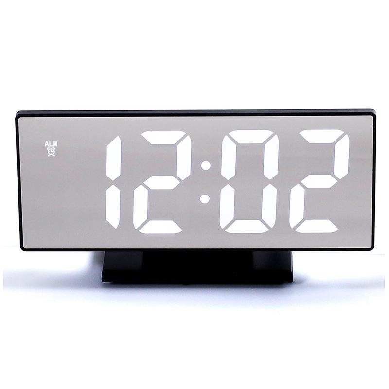 LED Mirror Digital Alarm Clock Electronic Watch Table Desktop Alarm Clocks Multifunction Snooze Night Large LED Display Gift