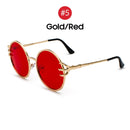 VIVIBEE Retro Skull Claw Round Sunglasses for Women Fishion 2022 Trending Product Gothic Sun Glasses Gold Metal Frame Shades