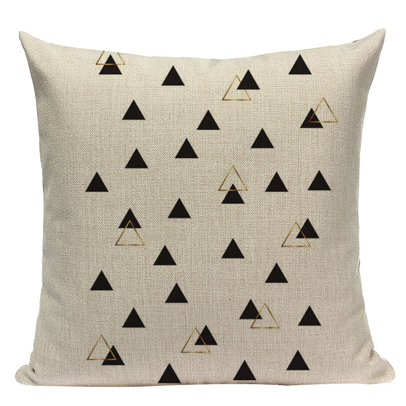 Funda de cojín de Animal geométrico Pop, cojín de lino blanco y negro, funda de almohada decorativa, cojín cuadrado de alta calidad con estampado personalizado