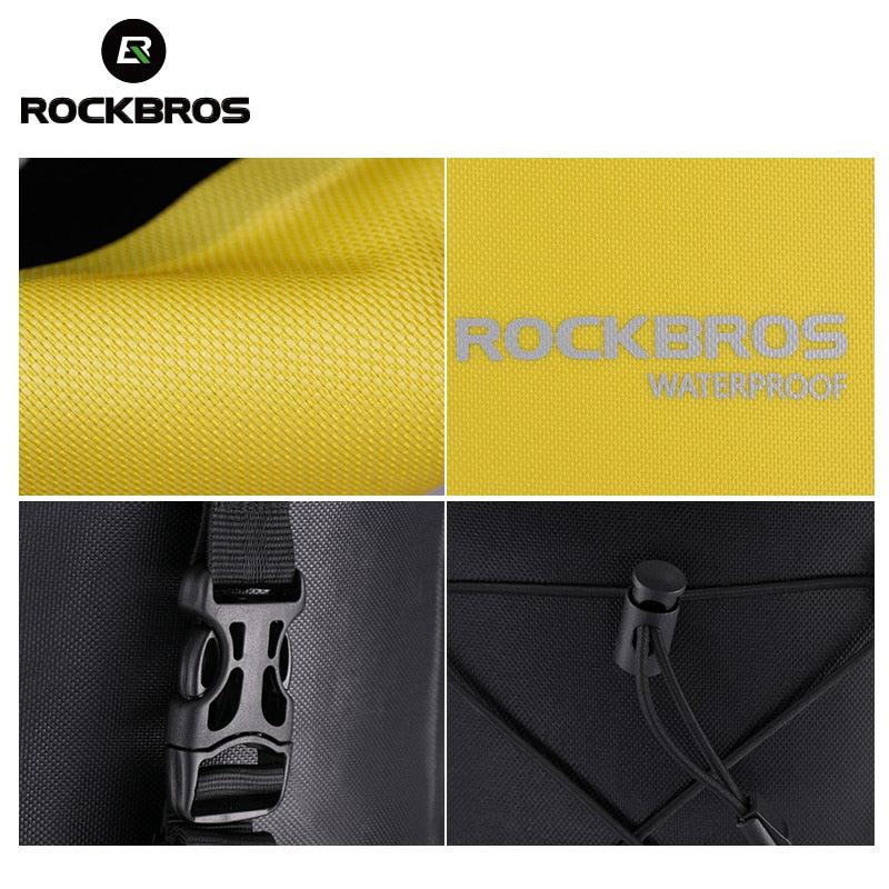 ROCKBROS-bolsa para bicicleta de ciclismo, resistente al agua, bolsa trasera para bicicleta, asiento trasero, bolsas para maletero, alforja, 27L, cesta grande, accesorios para bicicleta MTB