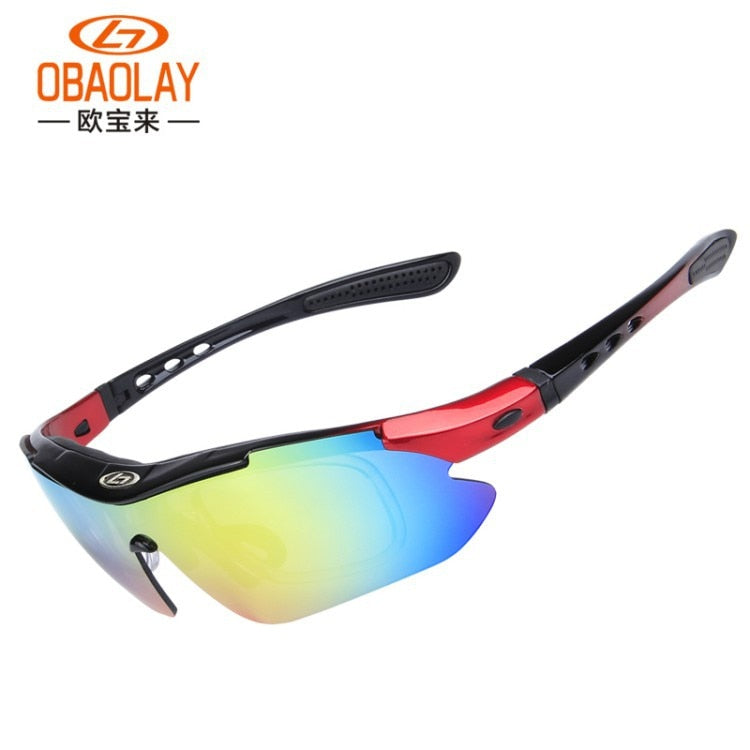 OBAOLAY Polarized UV400 Cycling Sunglasses Bicycle Bike Eyewear Goggle Riding Outdoor Sports Fishing Glasses 5 Lens